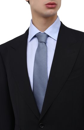 Мужской шелковый галстук ERMENEGILDO ZEGNA голубого цвета, арт. Z3D00T/1UM | Фото 2 (Принт: С принтом; Материал: Текстиль, Шелк)