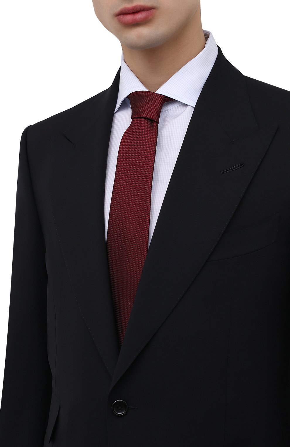 Мужской шелковый галстук ERMENEGILDO ZEGNA бордового цвета, арт. Z3D00T/1UM | Фото 2 (Принт: С принтом; Материал: Текстиль, Шелк)