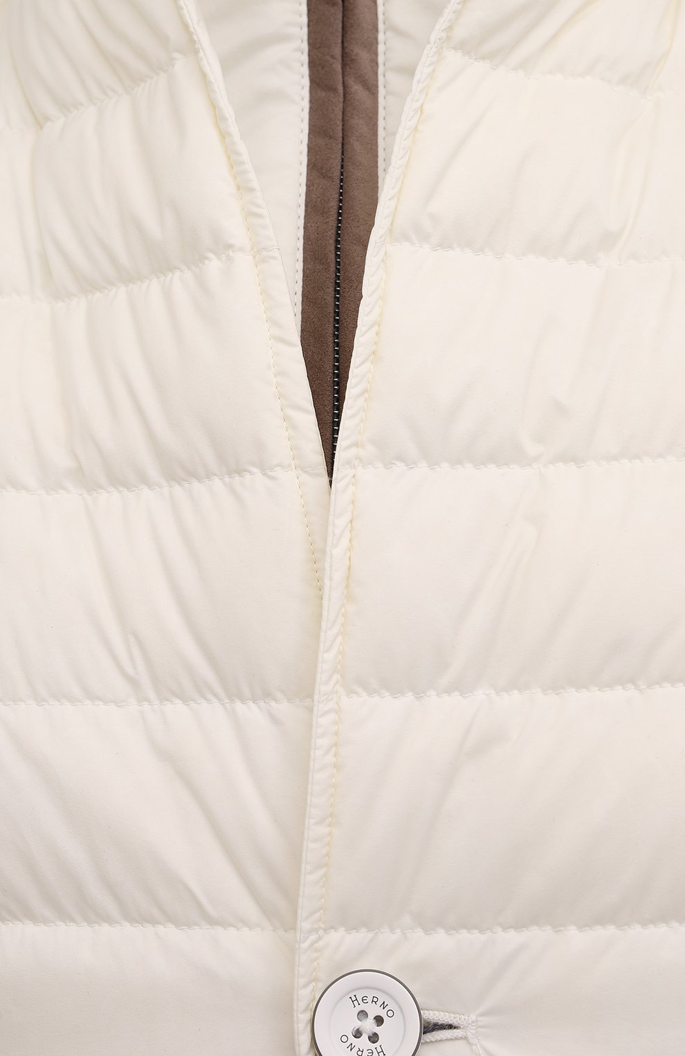 Мужская пуховая куртка HERNO кремвого цвета, арт. PI0633U/19288 | Фото 5 (Кросс-КТ: Куртка; Рукава: Длинные; Материал внешний: Синтетический материал; Мужское Кросс-КТ: Куртка-верхняя одежда; Материал подклада: Синтетический материал; Длина (верхняя одежда): Короткие; Материал утеплителя: Пух и перо; Стили: Кэжуэл)