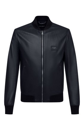 Мужской кожаный бомбер DOLCE & GABBANA темно-синего цвета по цене 239500 руб., арт. G9PB9L/FUL89 | Фото 1 Мужской кожаный бомбер DOLCE & GABBANA темно-синего цвета, арт. G9PB9L/FUL89 | Фото 1 (Материал подклада: Вискоза; Длина (верхняя одежда): Короткие; Материал внешний: Натуральная кожа; Рукава: Длинные; Кросс-КТ: Куртка; Мужское Кросс-КТ: Кожа и замша; Стили: Кэжуэл; Принт: Без принта)