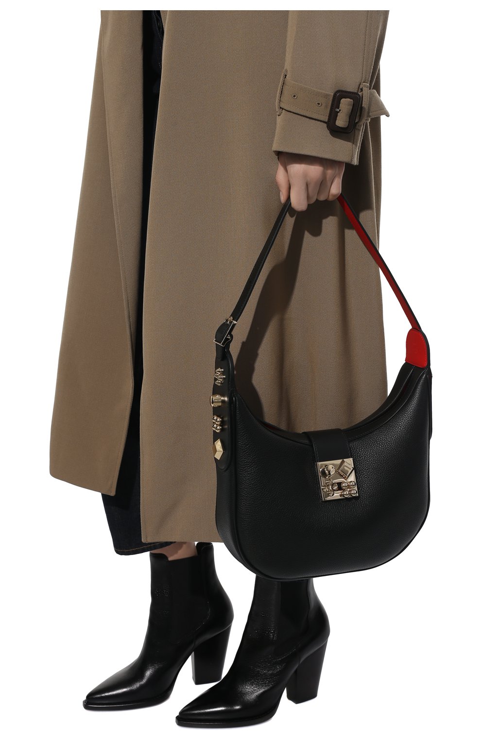 Женская сумка carasky small CHRISTIAN LOUBOUTIN черного цвета, арт. 1225185/CARASKY SMALL | Фото 2 (Сумки-технические: Сумки top-handle; Материал: Натуральная кожа; Размер: small)