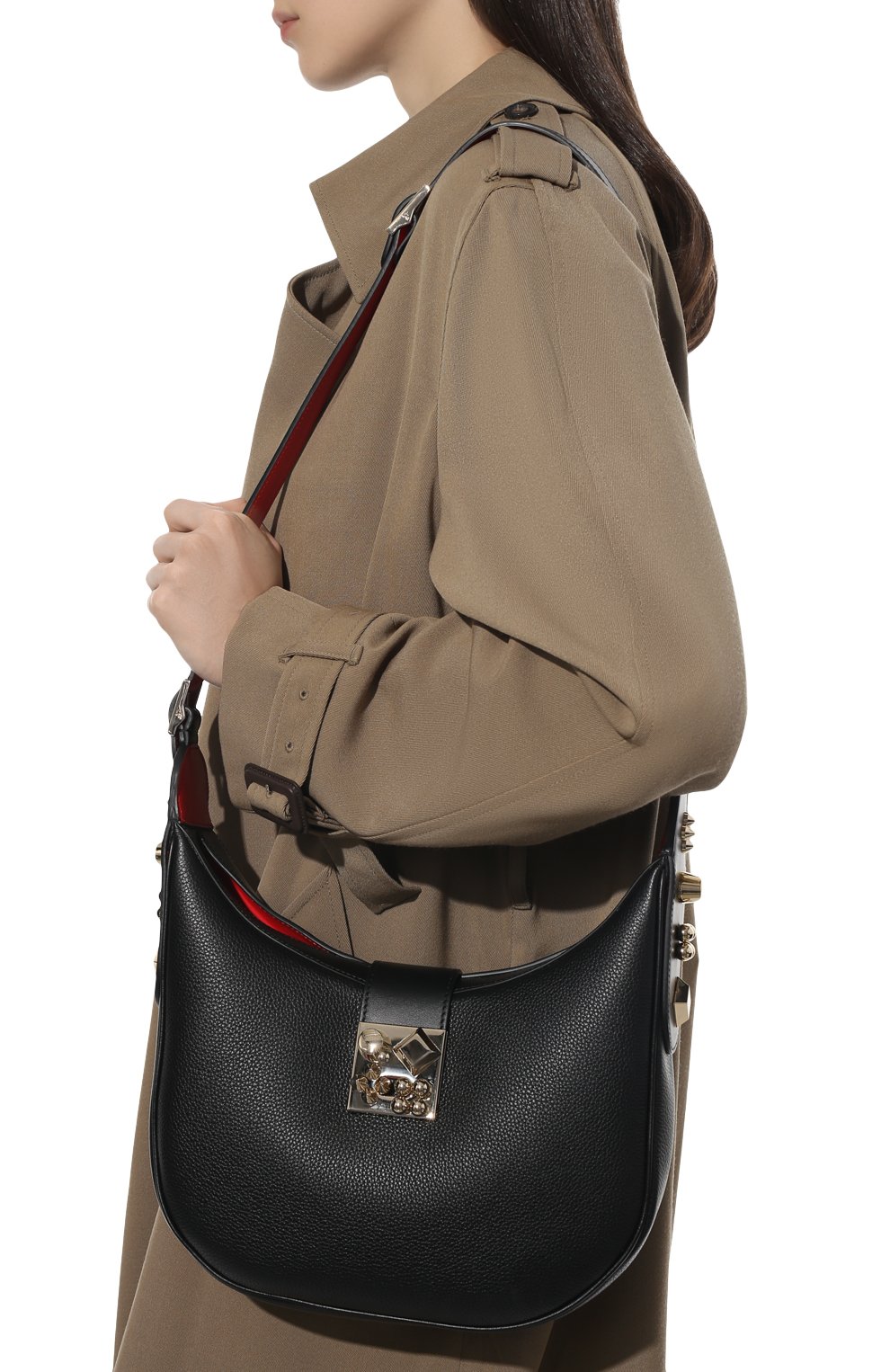 Женская сумка carasky small CHRISTIAN LOUBOUTIN черного цвета, арт. 1225185/CARASKY SMALL | Фото 6 (Сумки-технические: Сумки top-handle; Материал: Натуральная кожа; Размер: small)