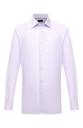 Мужская хлопковая сорочка ERMENEGILDO ZEGNA сиреневого цвета по цене 31650 руб., арт. 301623/9MS0PA | Фото 1 Мужская хлопковая сорочка ERMENEGILDO ZEGNA сиреневого цвета, арт. 301623/9MS0PA | Фото 1 (Длина (для топов): Стандартные; Рукава: Длинные; Материал внешний: Хлопок; Случай: Формальный; Принт: Однотонные; Манжеты: На пуговицах; Рубашки М: Regular Fit; Стили: Классический; Воротник: Кент)