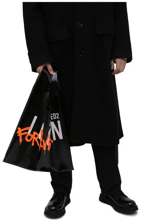 Мужская сумка-шопер DSQUARED2 черного цвета, арт. SPM0049 08104960 | Фото 2 (Материал: Экокожа, Текстиль; Размер: large)