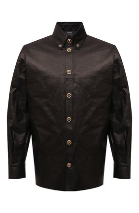 Мужская кожаная рубашка VERSACE черного цвета по цене 364000 руб., арт. 1003457/1A02091 | Фото 1