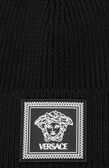 Мужская шерстяная шапка VERSACE черного цвета, арт. ICAP002/A236150 | Фото 3 (Материал: Текстиль, Шерсть; Кросс-КТ: Трикотаж)