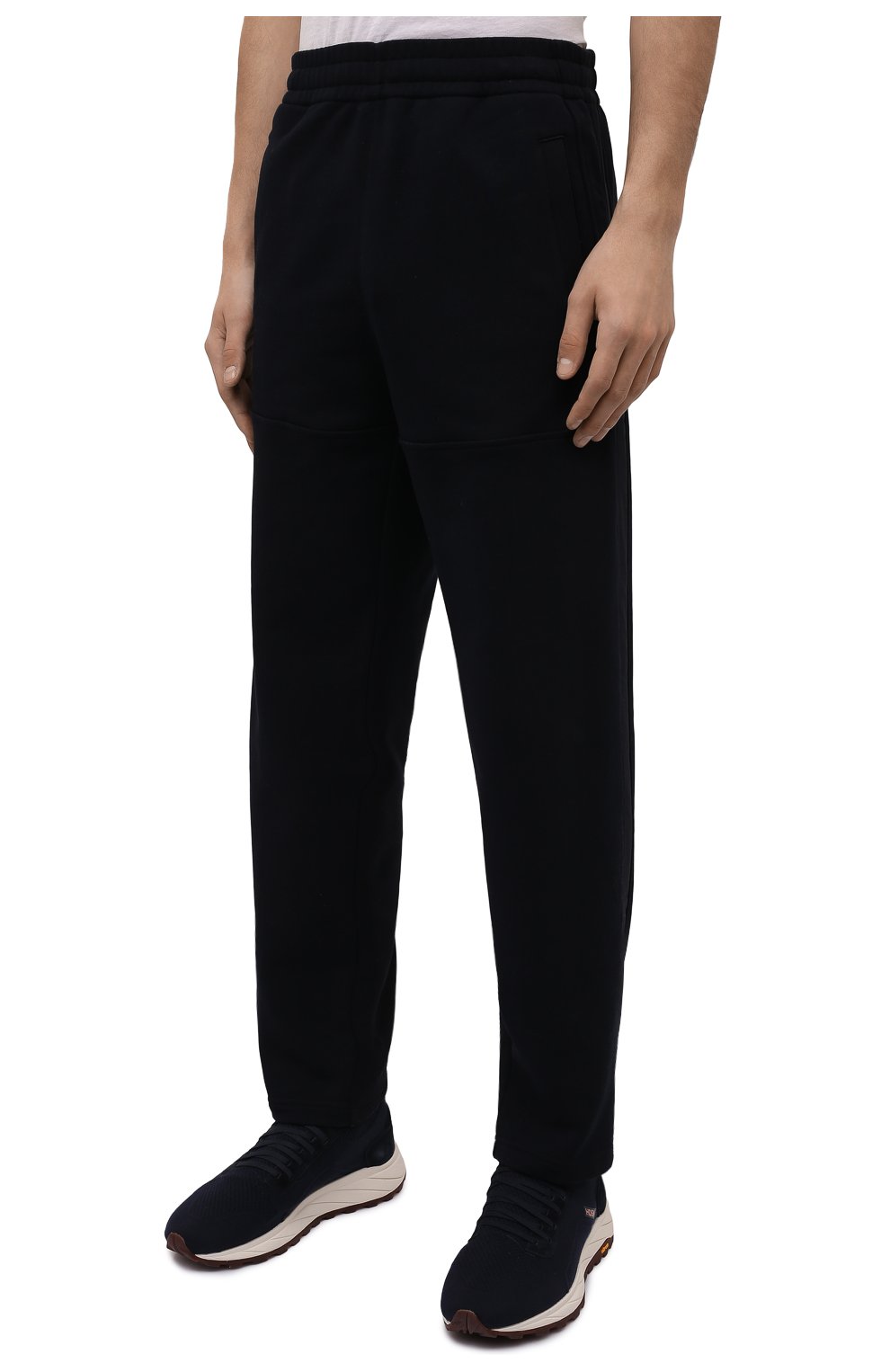 Мужские хлопковые брюки Z ZEGNA темно-синего цвета, арт. VZ458/ZZP34 | Фото 3 (Длина (брюки, джинсы): Стандартные; Случай: Повседневный; Материал внешний: Хлопок; Стили: Спорт-шик)