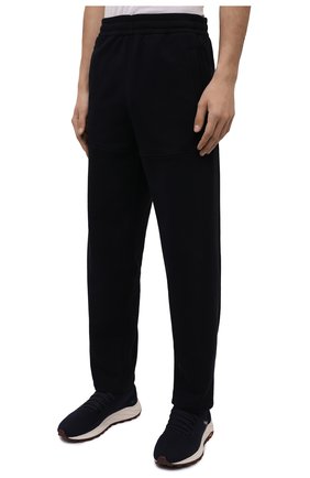 Мужские хлопковые брюки Z ZEGNA темно-синего цвета, арт. VZ458/ZZP34 | Фото 3 (Длина (брюки, джинсы): Стандартные; Случай: Повседневный; Материал внешний: Хлопок; Стили: Спорт-шик)