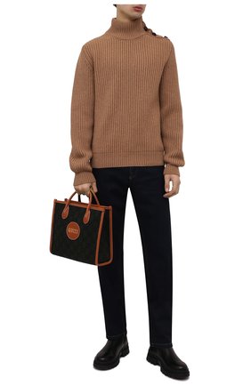 Мужская текстильная сумка-тоут GUCCI темно-зеленого цвета по цене 181000 руб., арт. 681349/2K3ET | Фото 3 Мужская текстильная сумка-тоут GUCCI темно-зеленого цвета, арт. 681349/2K3ET | Фото 3 (Размер: medium; Материал: Текстиль)