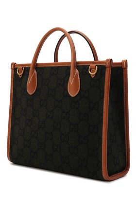 Мужская текстильная сумка-тоут GUCCI темно-зеленого цвета по цене 181000 руб., арт. 681349/2K3ET | Фото 4 Мужская текстильная сумка-тоут GUCCI темно-зеленого цвета, арт. 681349/2K3ET | Фото 4 (Размер: medium; Материал: Текстиль)