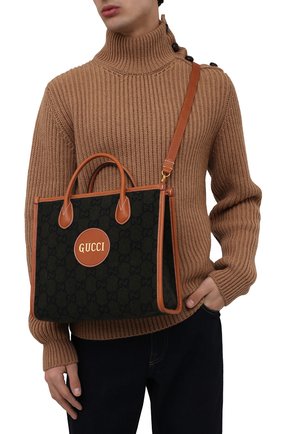 Мужская текстильная сумка-тоут GUCCI темно-зеленого цвета, арт. 681349/2K3ET | Фото 6 (Размер: medium; Материал: Текстиль)