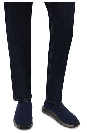 Мужские текстильные кроссовки sock 2.0 Z ZEGNA темно-синего цвета, арт. A5105X-LHSTE | Фото 3 (Материал внешний: Текстиль; Материал внутренний: Натуральная кожа, Текстиль; Подошва: Массивная; Стили: Спорт)