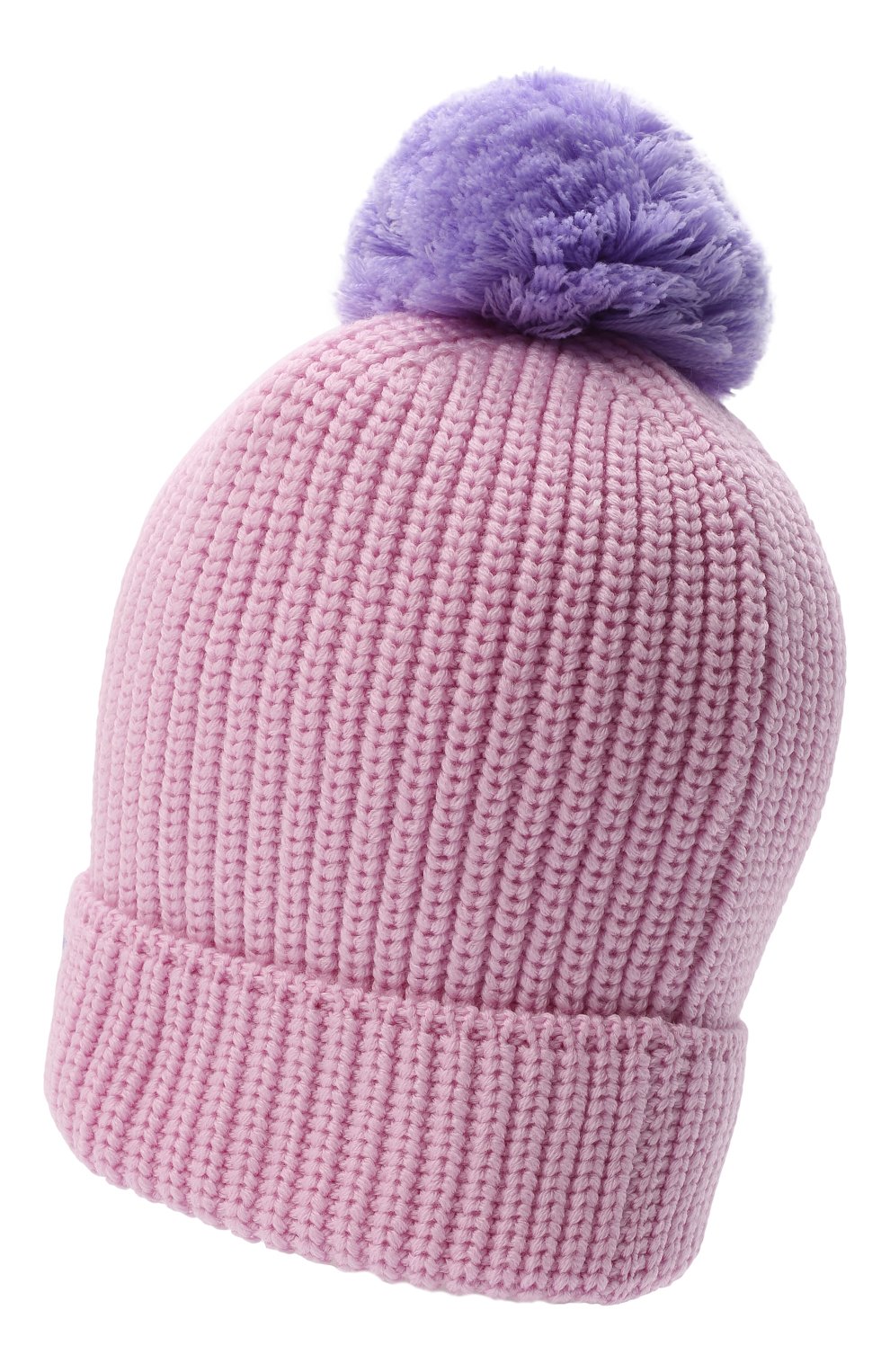 Женская шерстяная шапка VERSACE розового цвета, арт. 1001181/1A00807 | Фото 2 (Материал: Текстиль, Шерсть; Кросс-КТ: Трикотаж)