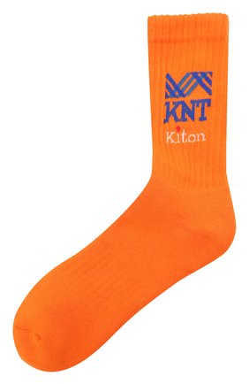 Мужские хлопковые носки KNT оранжевого цвета, арт. UCALZ01X0722A | Фото 1 (Материал внешний: Хлопок; Кросс-КТ: бельё)