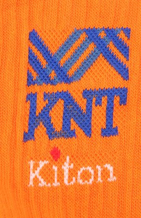 Мужские хлопковые носки KNT оранжевого цвета, арт. UCALZ01X0722A | Фото 2 (Материал внешний: Хлопок; Кросс-КТ: бельё)