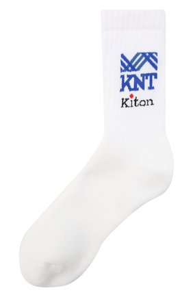 Мужские хлопковые носки KNT белого цвета, арт. UCALZ01X0722A | Фото 1 (Материал внешний: Хлопок; Кросс-КТ: бельё)