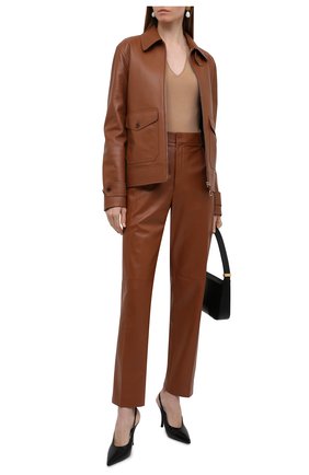 Женские кожаные брюки RALPH LAUREN коричневого цвета по цене 215500 руб., арт. 290865067 | Фото 2 Женские кожаные брюки RALPH LAUREN коричневого цвета, арт. 290865067 | Фото 2 (Материал подклада: Купро; Материал внешний: Натуральная кожа; Длина (брюки, джинсы): Стандартные; Стили: Гламурный; Женское Кросс-КТ: Брюки-одежда; Силуэт Ж (брюки и джинсы): Прямые)