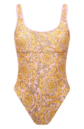 Женский слитный купальник VERSACE розового цвета по цене 47600 руб., арт. ABD05030/A235870 | Фото 1 Женский слитный купальник VERSACE розового цвета, арт. ABD05030/A235870 | Фото 1 (Длина Ж (юбки, платья, шорты): Мини; Материал внешний: Синтетический материал; Женское Кросс-КТ: Слитные купальники)
