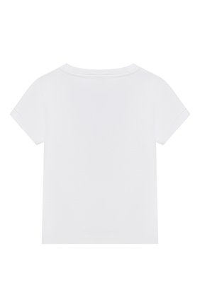 Детская хлопковая футболка IL GUFO белого цвета, арт. P22TS355M0014/2A-4A | Фото 2 (Материал внешний: Хлопок; Рукава: Короткие; Девочки Кросс-КТ: футболка-одежда; Ростовка одежда: 18 мес | 86 см, 24 мес | 92 см, 36 мес | 98 см)