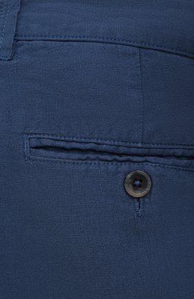 Мужские льняные шорты 120% LINO синего цвета, арт. V0M2137/0253/000 | Фото 5 (Длина Шорты М: До колена; Принт: Без принта; Случай: Формальный; Материал внешний: Лен; Стили: Кэжуэл)