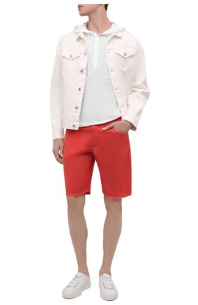 Мужские льняные шорты 120% LINO красного цвета, арт. V0M2120/0253/000 | Фото 2 (Длина Шорты М: До колена; Материал внешний: Лен; Мужское Кросс-КТ: Шорты-одежда; Принт: Без принта; Стили: Кэжуэл; Случай: Повседневный)