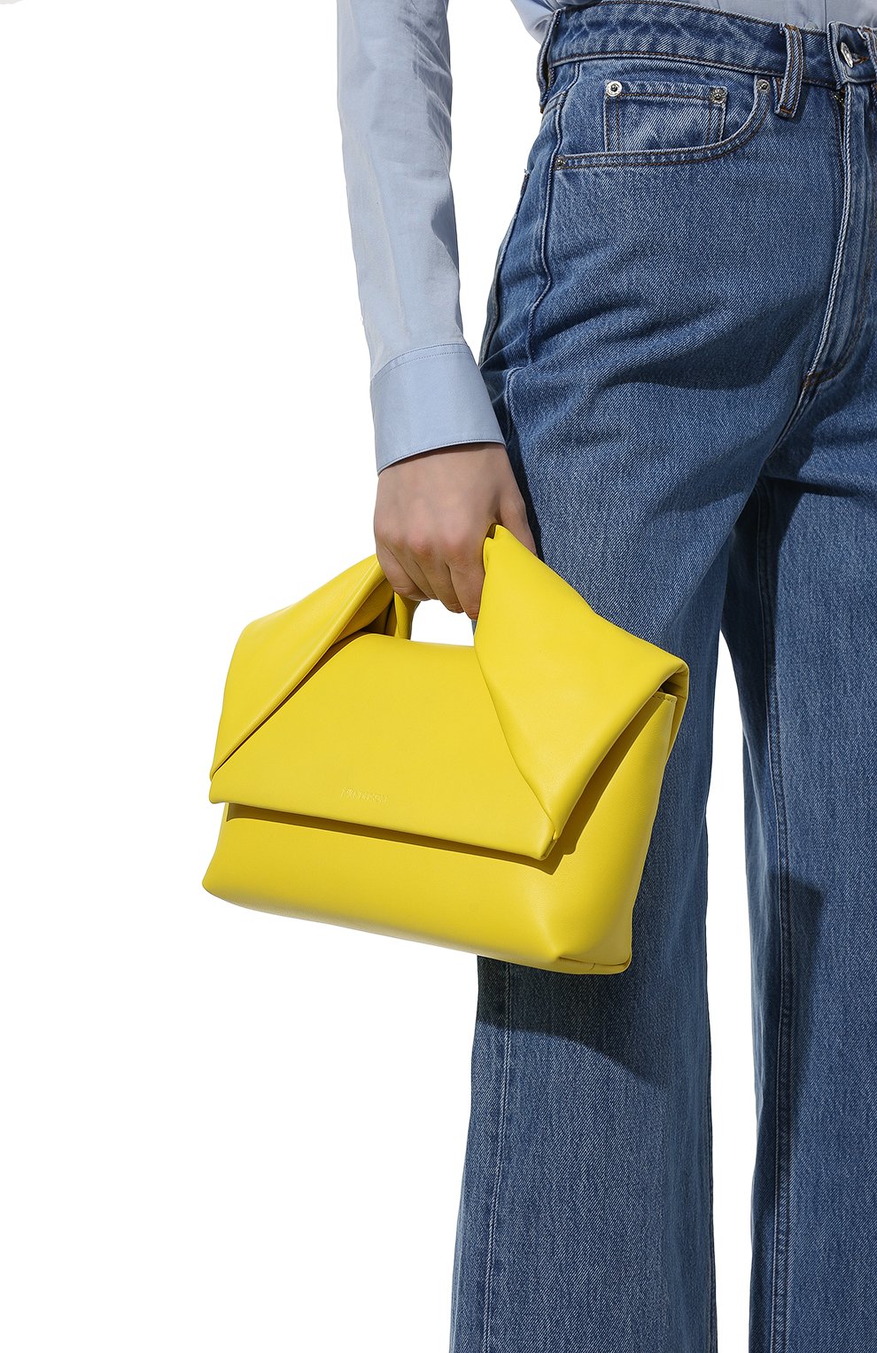 Женская сумка twister JW ANDERSON желтого цвета, арт. HB0407 LA0088 | Фото 2 (Сумки-технические: Сумки через плечо, Сумки top-handle; Материал: Натуральная кожа; Размер: small)