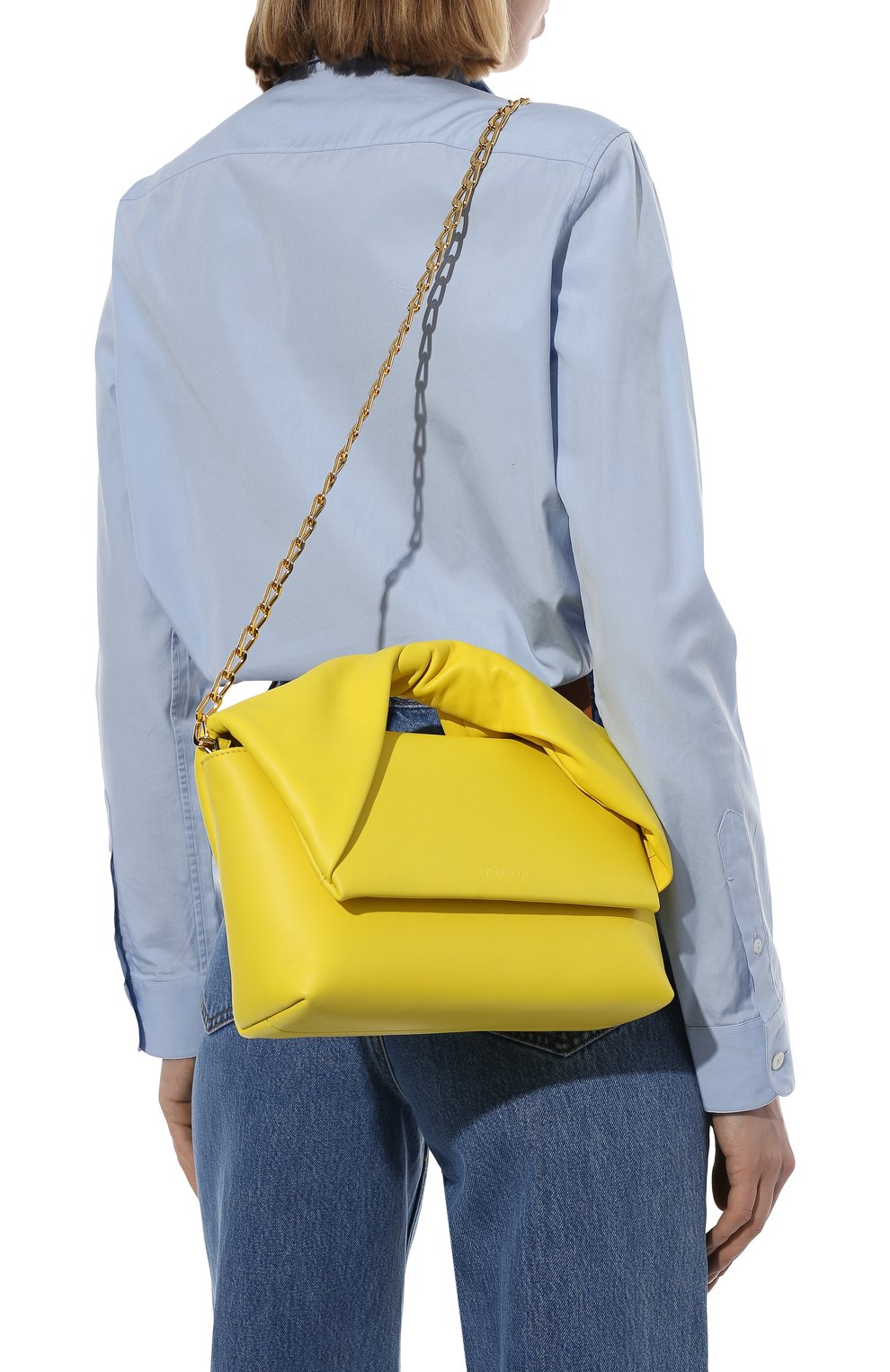 Женская сумка twister JW ANDERSON желтого цвета, арт. HB0407 LA0088 | Фото 6 (Сумки-технические: Сумки через плечо, Сумки top-handle; Материал: Натуральная кожа; Размер: small)