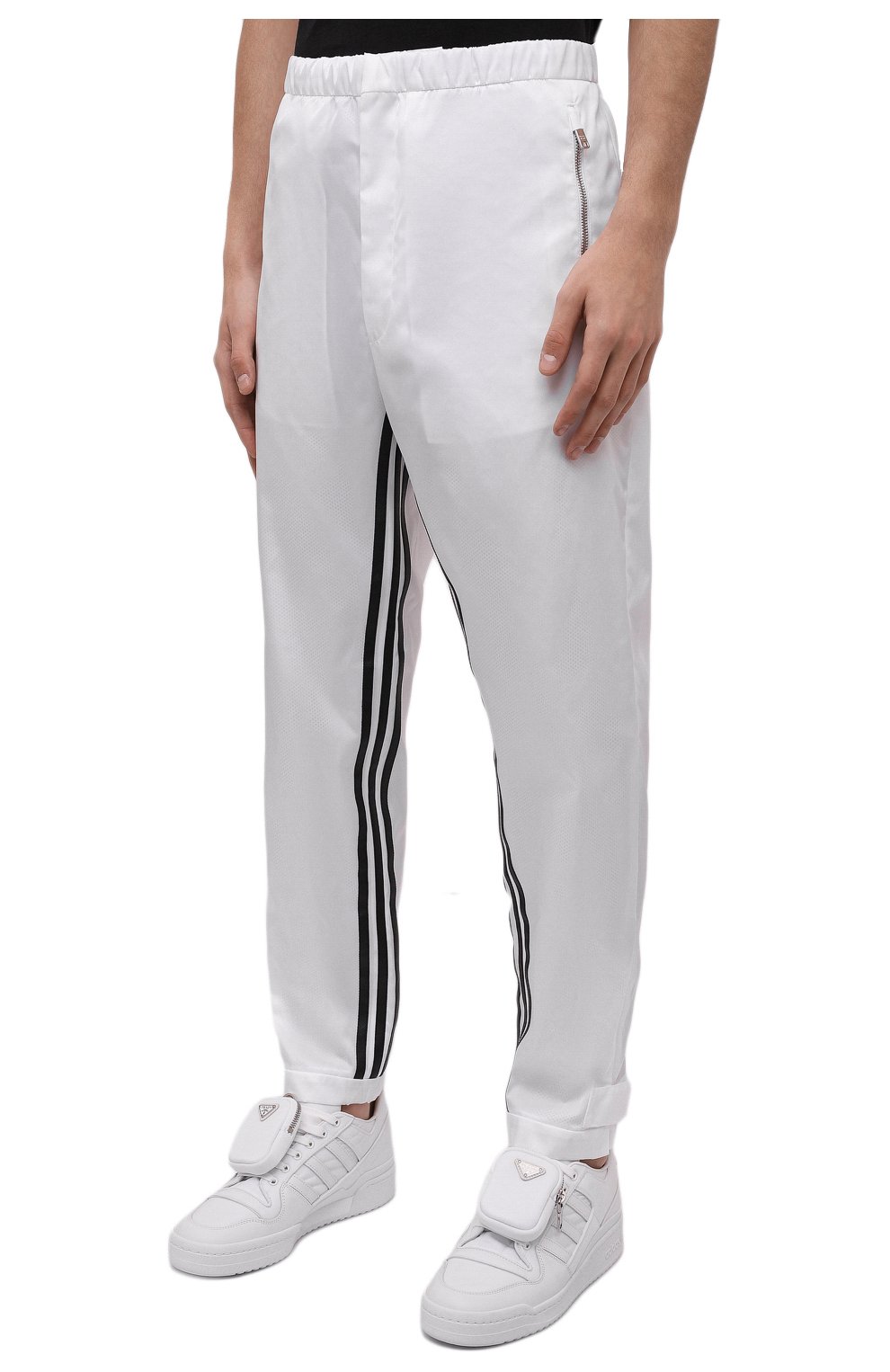 Мужского брюки adidas for prada re-nylon PRADA белого цвета, арт. SPH155-1WQ8-F0AA1-212 | Фото 6 (Материал внешний: Синтетический материал)