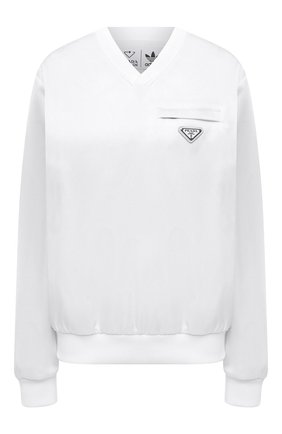 Мужские свитшот adidas for prada re-nylon PRADA белого цвета по цене 105000 руб., арт. UJL206-1WQ8-F0AA1-212 | Фото 1