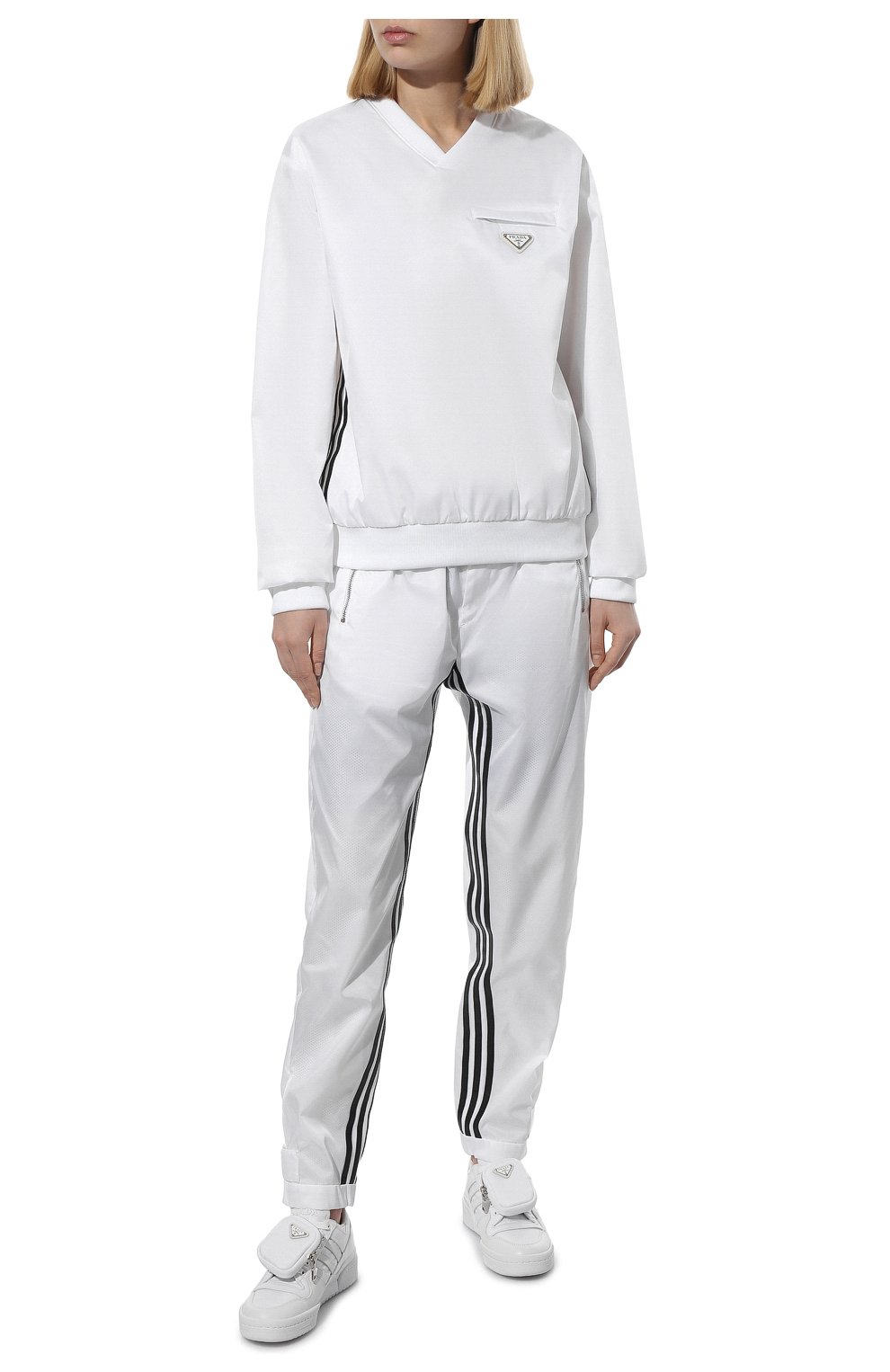 Мужские свитшот adidas for prada re-nylon PRADA белого цвета по цене 586500 тенге, арт. UJL206-1WQ8-F0AA1-212 | Фото 2 Мужские свитшот adidas for prada re-nylon PRADA белого цвета, арт. UJL206-1WQ8-F0AA1-212 | Фото 2 (Материал внешний: Синтетический материал)