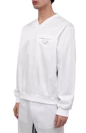 Мужские свитшот adidas for prada re-nylon PRADA белого цвета по цене 586500 тенге, арт. UJL206-1WQ8-F0AA1-212 | Фото 6 Мужские свитшот adidas for prada re-nylon PRADA белого цвета, арт. UJL206-1WQ8-F0AA1-212 | Фото 6 (Материал внешний: Синтетический материал)