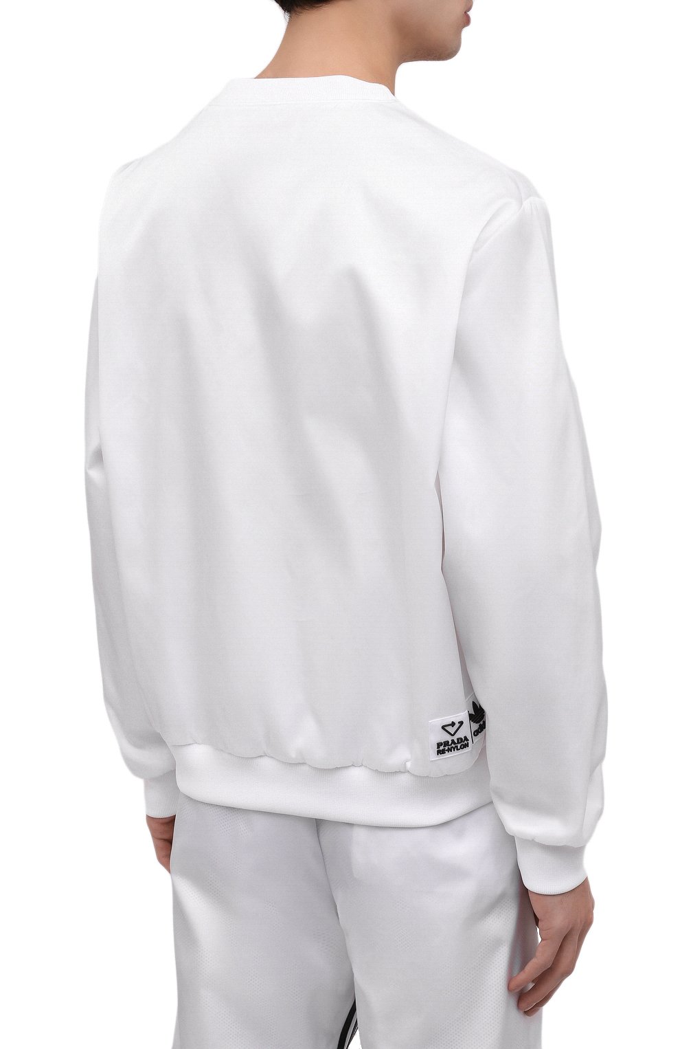 Мужские свитшот adidas for prada re-nylon PRADA белого цвета, арт. UJL206-1WQ8-F0AA1-212 | Фото 7 (Материал внешний: Синтетический материал)