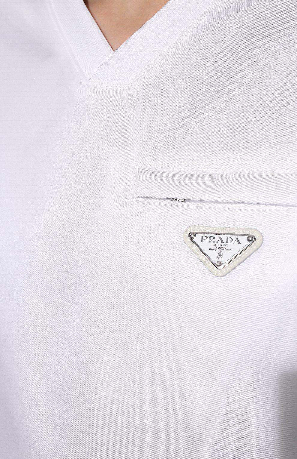 Мужские свитшот adidas for prada re-nylon PRADA белого цвета, арт. UJL206-1WQ8-F0AA1-212 | Фото 8 (Материал внешний: Синтетический материал)
