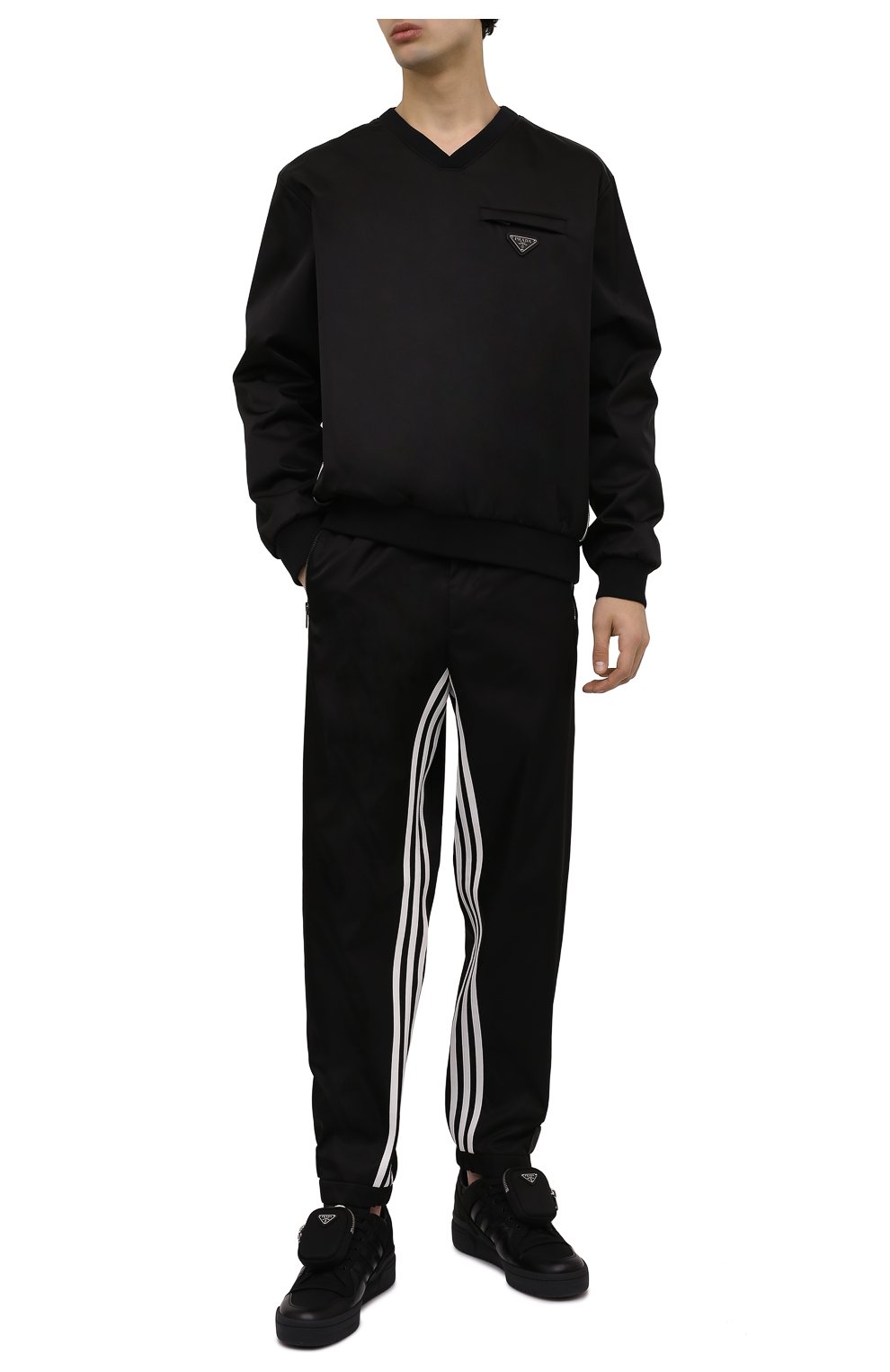 Мужского брюки adidas for prada re-nylon PRADA черного цвета, арт. SPH155-1WQ8-F0002-212 | Фото 5 (Материал внешний: Синтетический материал)