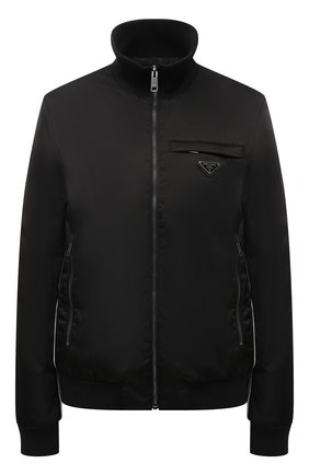 Мужского куртка adidas for prada re-nylon PRADA черного цвета, арт. SGB936-1WQ8-F0002-212 | Фото 1 (Материал внешний: Синтетический материал; Кросс-КТ: Куртка, Ветровка; Стили: Спорт-шик)