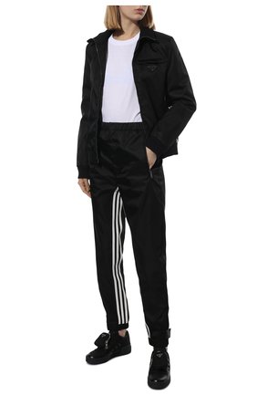 Мужского куртка adidas for prada re-nylon PRADA черного цвета, арт. SGB936-1WQ8-F0002-212 | Фото 2 (Материал внешний: Синтетический материал; Кросс-КТ: Куртка, Ветровка; Стили: Спорт-шик)