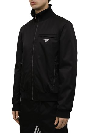 Мужского куртка adidas for prada re-nylon PRADA черного цвета, арт. SGB936-1WQ8-F0002-212 | Фото 6 (Кросс-КТ: Куртка, Ветровка; Материал внешний: Синтетический материал; Стили: Спорт-шик)