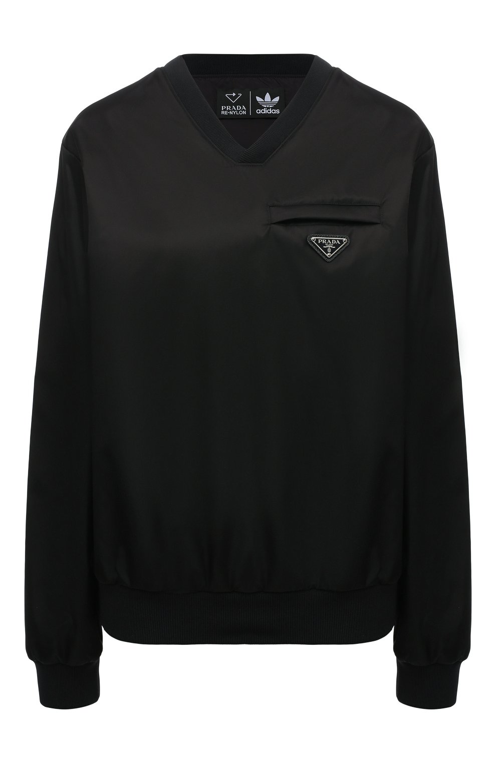 Мужские свитшот adidas for prada re-nylon PRADA черного цвета, арт. UJL206-1WQ8-F0002-212 | Фото 1 (Материал внешний: Синтетический материал)