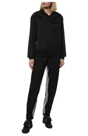 Мужские свитшот adidas for prada re-nylon PRADA черного цвета, арт. UJL206-1WQ8-F0002-212 | Фото 2 (Материал внешний: Синтетический материал)