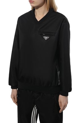 Мужские свитшот adidas for prada re-nylon PRADA черного цвета, арт. UJL206-1WQ8-F0002-212 | Фото 3 (Материал внешний: Синтетический материал)