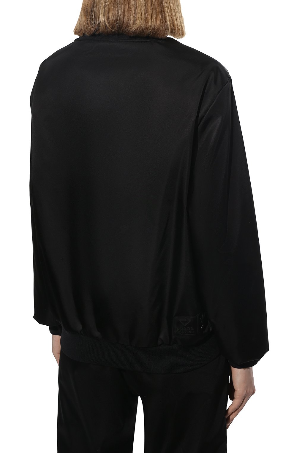 Мужские свитшот adidas for prada re-nylon PRADA черного цвета, арт. UJL206-1WQ8-F0002-212 | Фото 4 (Материал внешний: Синтетический материал)