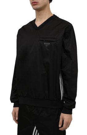 Мужские свитшот adidas for prada re-nylon PRADA черного цвета, арт. UJL206-1WQ8-F0002-212 | Фото 6 (Материал внешний: Синтетический материал)