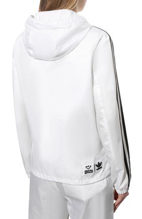 Мужского куртка adidas for prada re-nylon PRADA белого цвета, арт. SGB964-1WQ8-F0AA1-212 | Фото 4 (Кросс-КТ: Куртка, Ветровка; Материал внешний: Синтетический материал; Стили: Спорт-шик)
