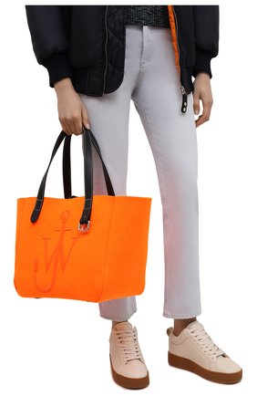 Женский сумка-тоут belt small JW ANDERSON оранжевого цвета, арт. HB0243 FA0127 | Фото 2 (Размер: small; Материал: Текстиль; Сумки-технические: Сумки-шопперы)