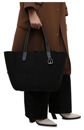Женский сумка-тоут belt JW ANDERSON черного цвета, арт. HB0243 FA0029 | Фото 2 (Материал: Текстиль; Размер: large; Сумки-технические: Сумки-шопперы)