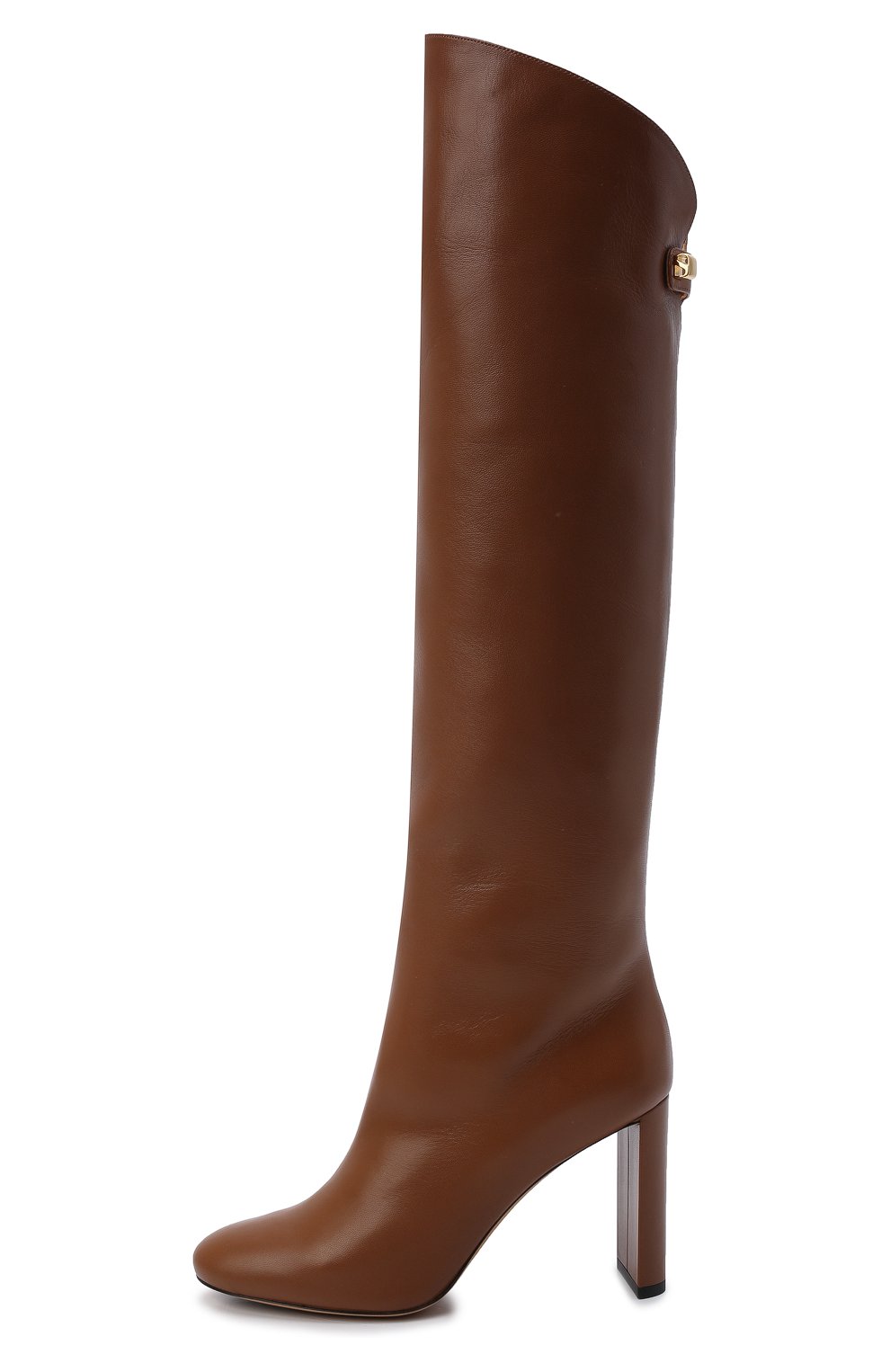 Женские кожаные ботфорты SKORPIOS коричневого цвета, арт. Q1W8013-0013 | Фото 4 (Каблук высота: Высокий; Высота голенища: Высокие; Материал внутренний: Натуральная кожа; Каблук тип: Устойчивый; Подошва: Плоская)