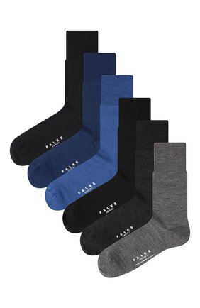 Мужские комплект из шести пар носков airport FALKE разноцветного цвета, арт. 13068. | Фото 1 (Материал внешний: Шерсть; Кросс-КТ: бельё)