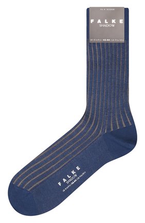 Мужские хлопковые носки shadow FALKE синего цвета, арт. 14648. | Фото 1 (Материал внешний: Хлопок; Кросс-КТ: бельё)