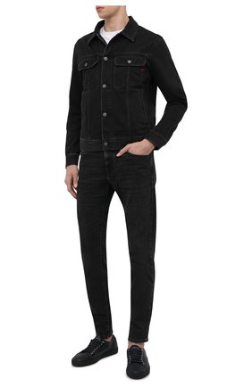 Мужская джинсовая куртка DIESEL черного цвета по цене 29950 руб., арт. A03885/09B88 | Фото 2 Мужская джинсовая куртка DIESEL черного цвета, арт. A03885/09B88 | Фото 2 (Материал внешний: Хлопок, Деним; Длина (верхняя одежда): Короткие; Рукава: Длинные; Кросс-КТ: Деним, Куртка; Стили: Кэжуэл)