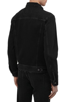 Мужская джинсовая куртка DIESEL черного цвета, арт. A03885/09B88 | Фото 4 (Кросс-КТ: Куртка, Деним; Рукава: Длинные; Материал внешний: Хлопок, Деним; Длина (верхняя одежда): Короткие; Стили: Кэжуэл)